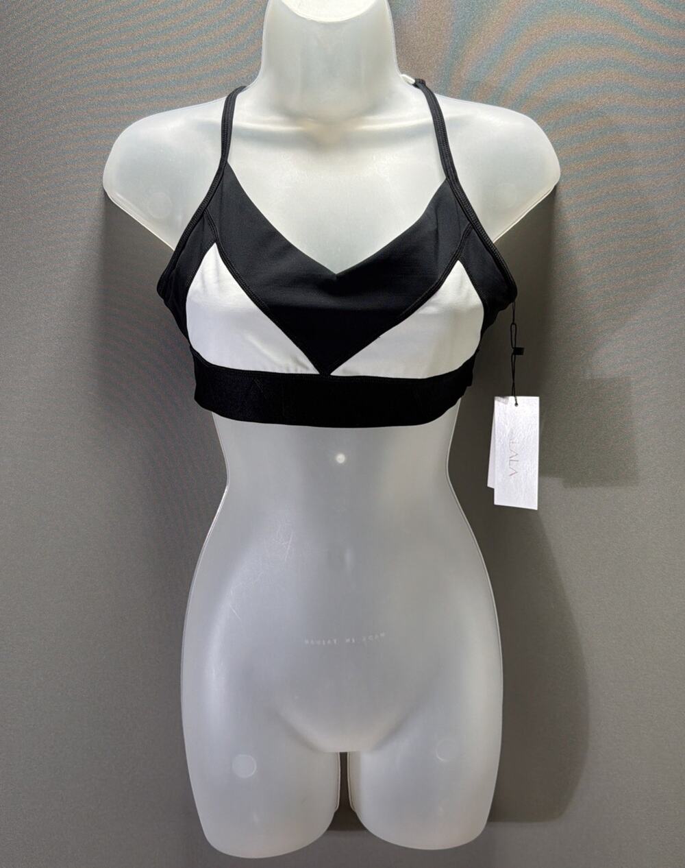 NWT- ALALA- MEDIUM Black White Sports Bra $85
